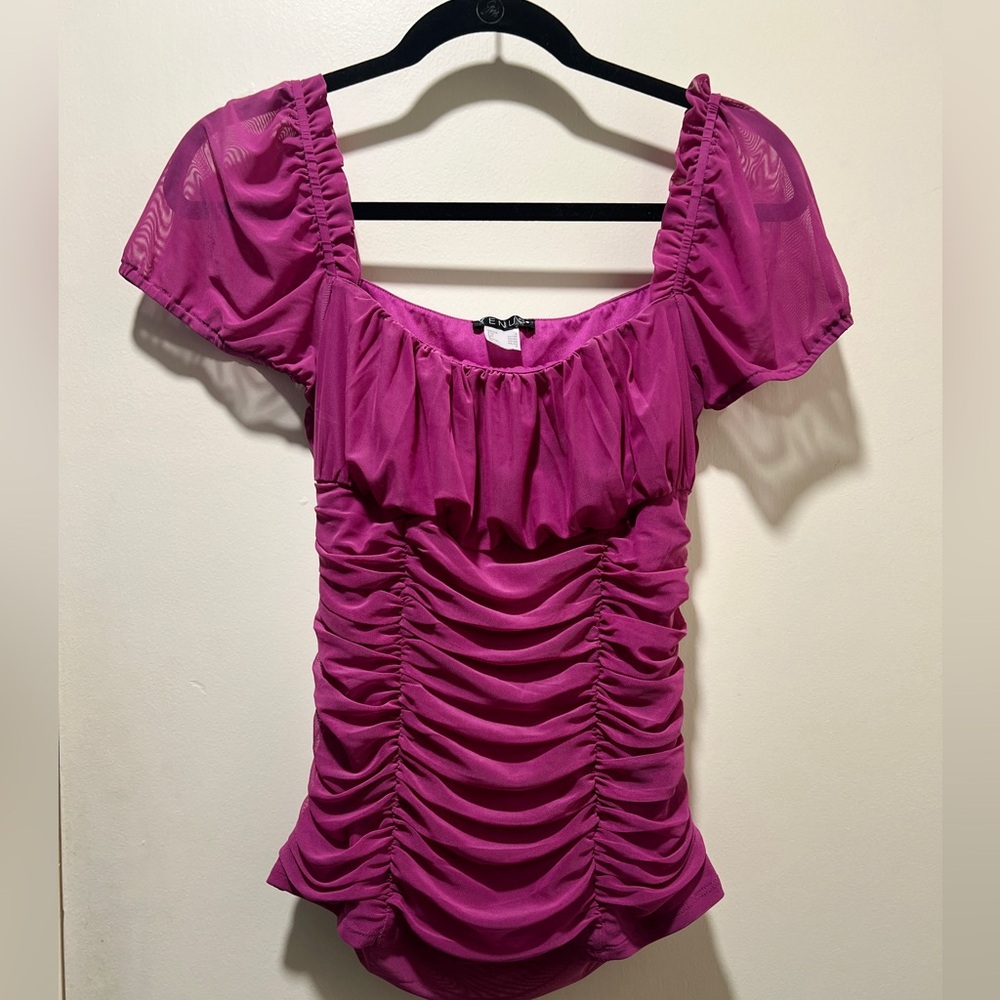 VENUS Fuchsia Ruched Blouse